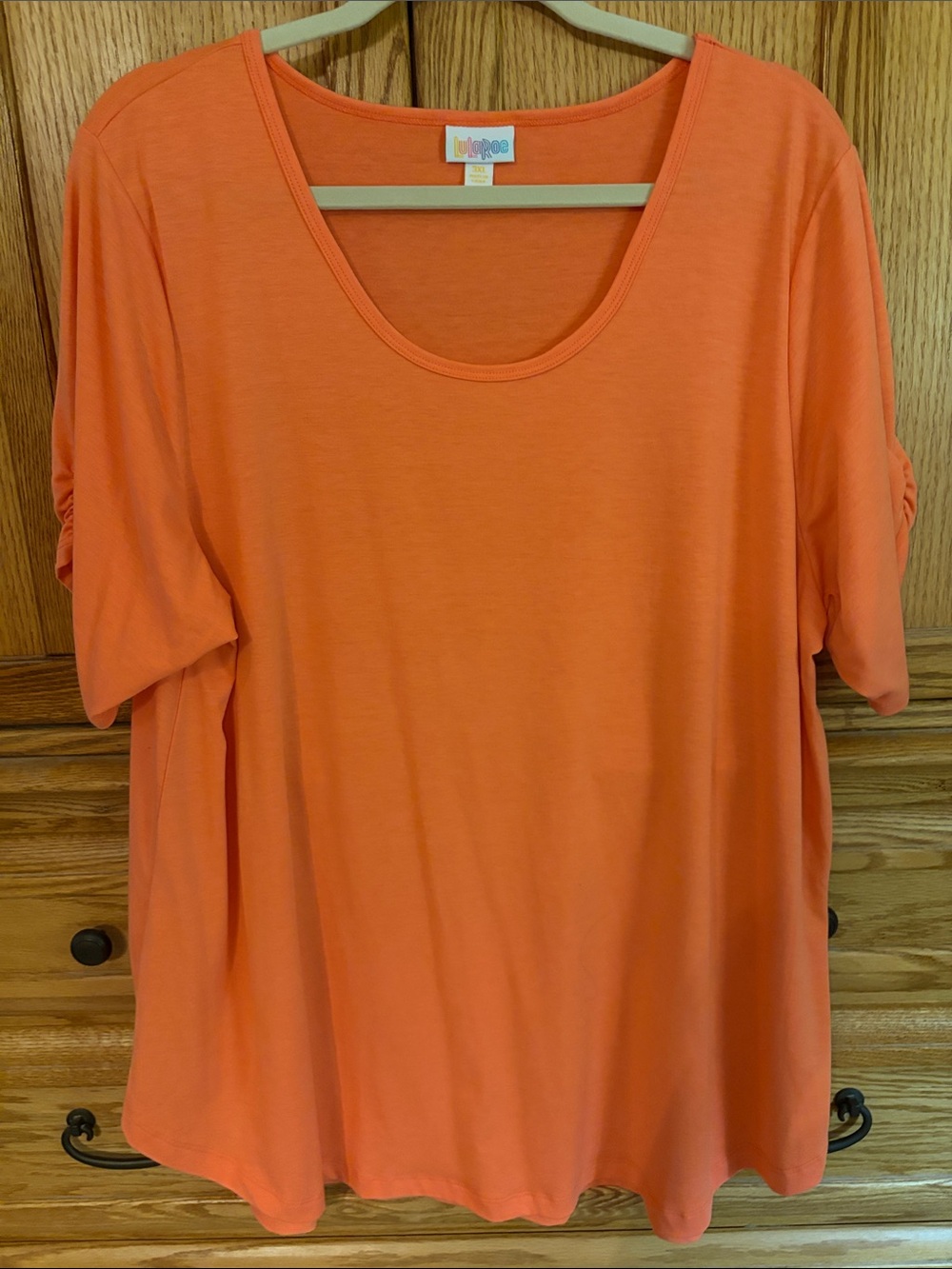 LuLaRoe Bright Orange/Coral Scoop Neck Tunic